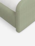 Bela Upholstered Bed | Low Rounded Headboard, Raised Footboard