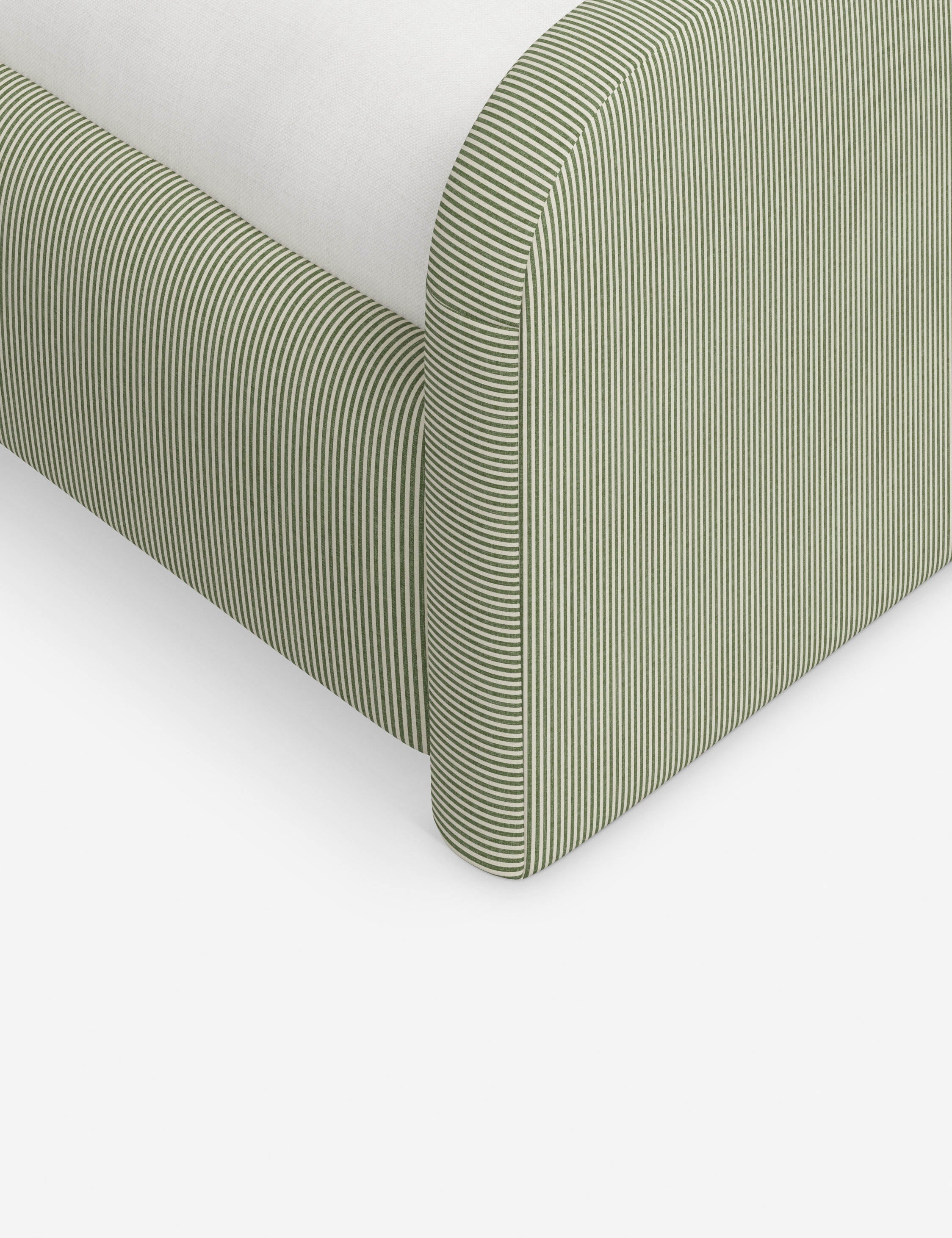 Bela Upholstered Bed | Low Rounded Headboard, Raised Footboard