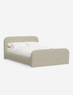 Bela Upholstered Bed | Low Rounded Headboard, Raised Footboard