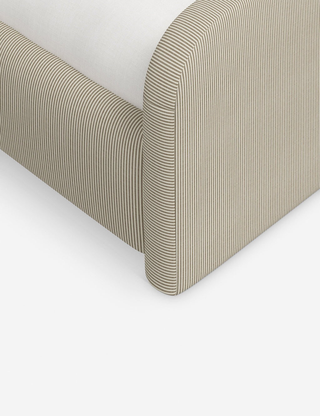 Bela Upholstered Bed | Low Rounded Headboard, Raised Footboard