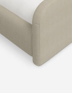 Bela Upholstered Bed | Low Rounded Headboard, Raised Footboard