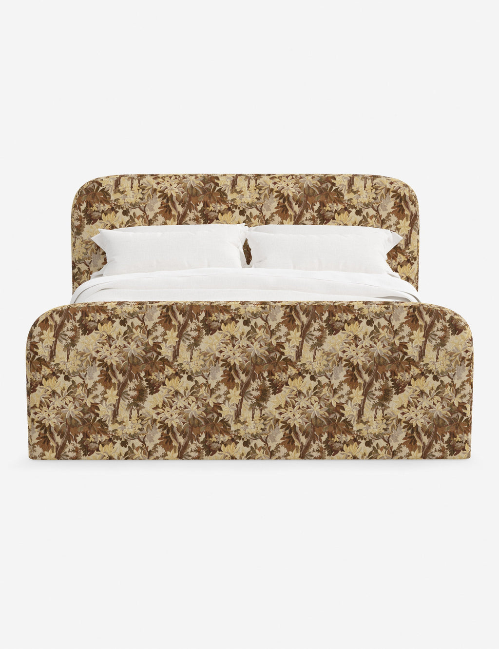 Bela Upholstered Bed | Low Rounded Headboard, Raised Footboard