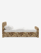 Bela Upholstered Bed | Low Rounded Headboard, Raised Footboard