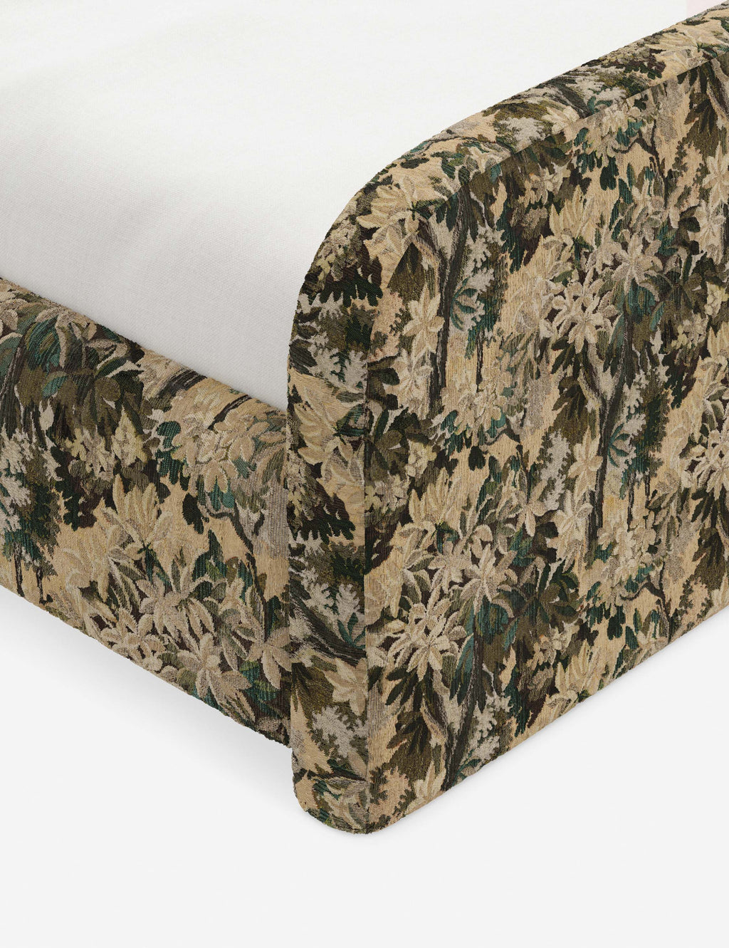 Bela Upholstered Bed | Low Rounded Headboard, Raised Footboard
