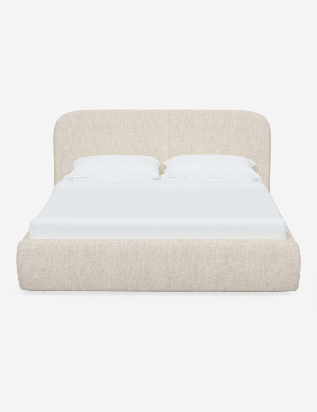 Bela Platform Bed | Upholstered, Low Rounded Headboard
