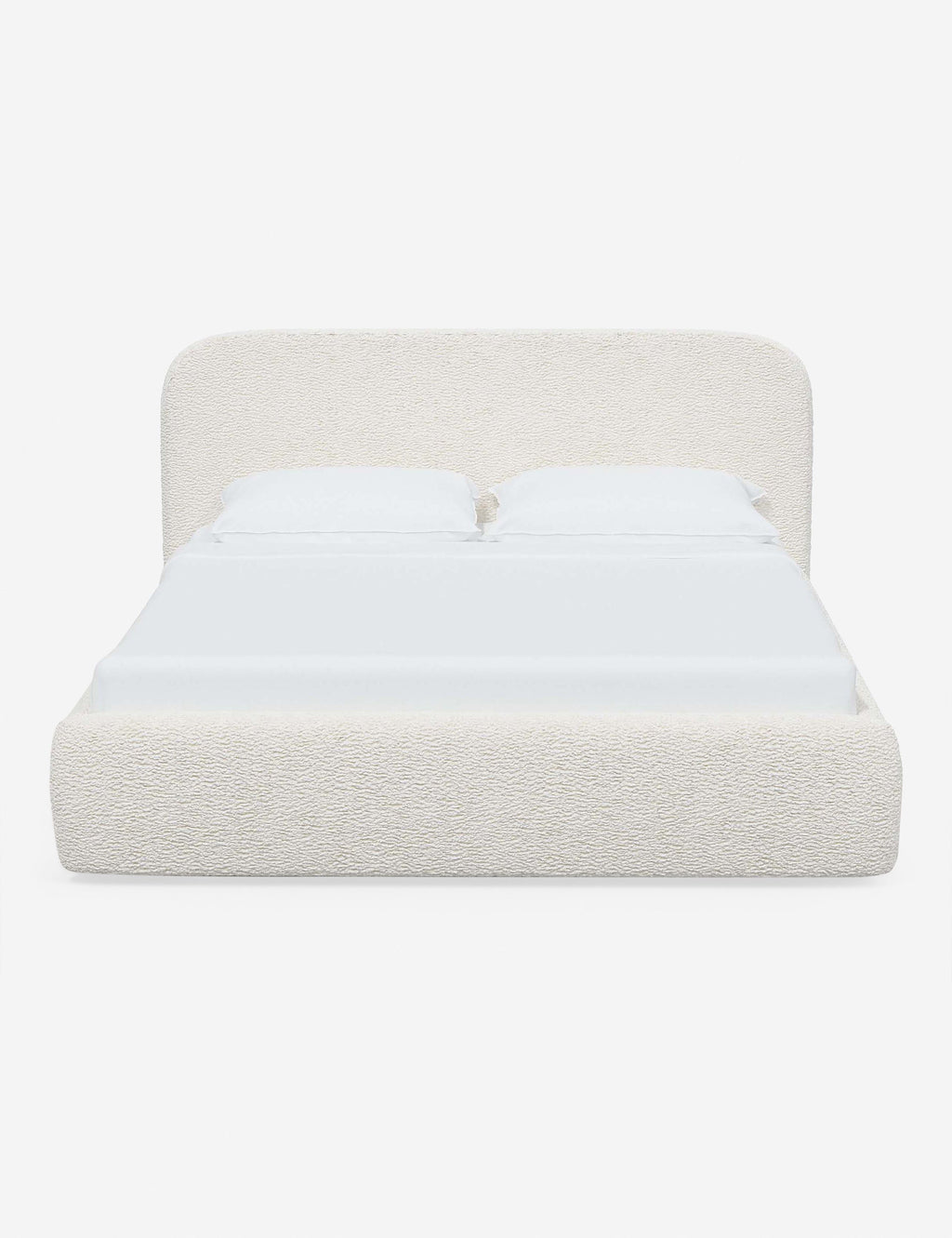 Bela Platform Bed | Upholstered, Low Rounded Headboard