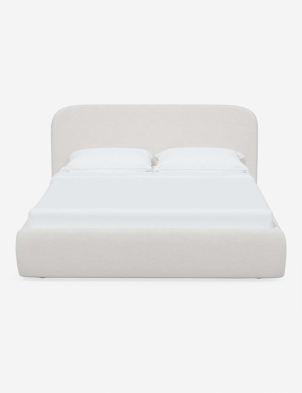 Bela Platform Bed | Upholstered, Low Rounded Headboard