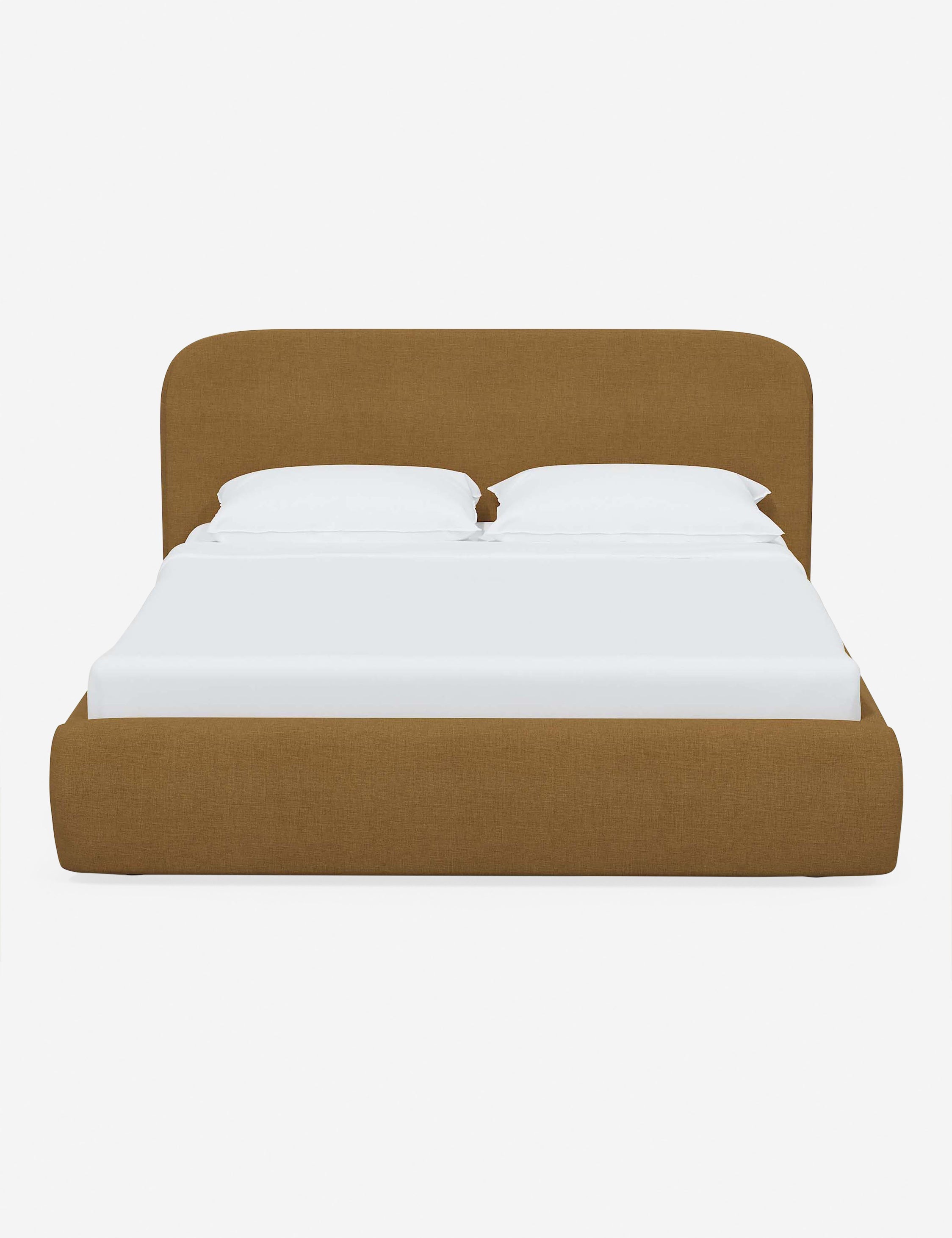 Bela Platform Bed | Upholstered, Low Rounded Headboard