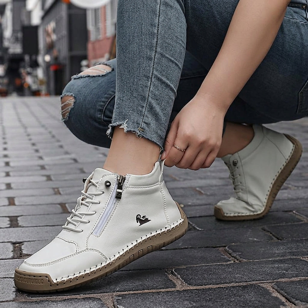 Comfortable Sneakers for Women Zip-Up High-Top