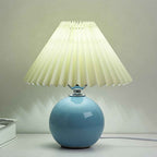 Scandinavian Minimalist Ceramic Pleated Table Lamp with Single Light