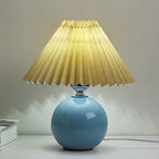 Scandinavian Minimalist Ceramic Pleated Table Lamp with Single Light