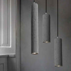 Modern Industrial Cylindrical Cement Pendant Light with Rough Texture - 1-Light Fixture for Living Room