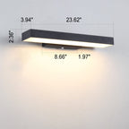 Contemporary Minimalist Rectangular Flat LED Outdoor Wall Sconce with Sensor - Waterproof