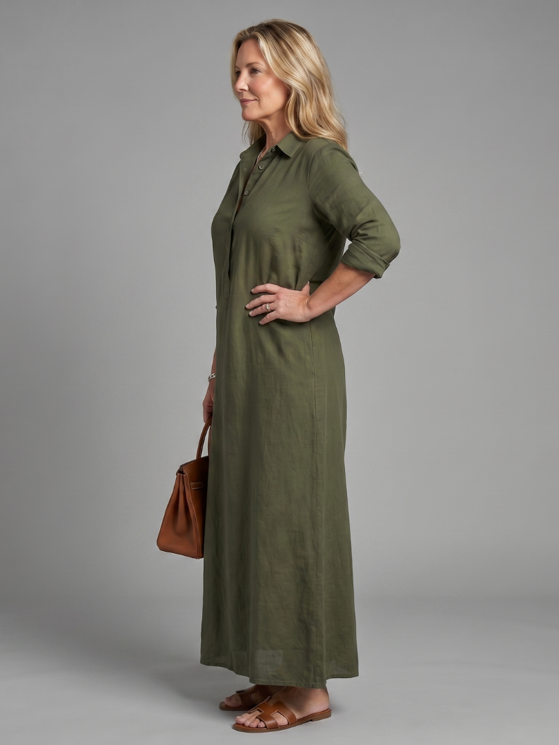 Effortless Shirt Maxi Dress for Women Long Sleeve