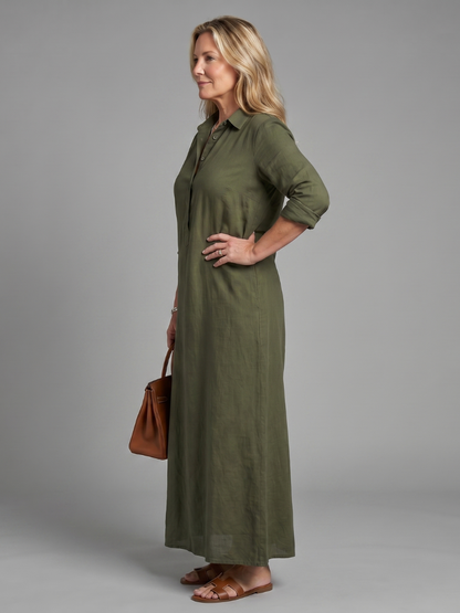 Effortless Shirt Maxi Dress for Women Long Sleeve