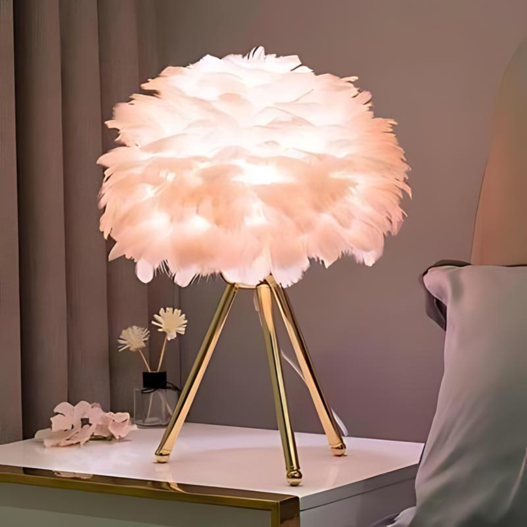 Vynex - Luxury Table Lamp With Soft Feathers