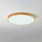 Ultra-Slim Round LED Flush Mount Ceiling Light in Nordic Solid Wood