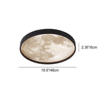Nordic-Inspired Round LED Flush Mount Ceiling Light with Moon Design