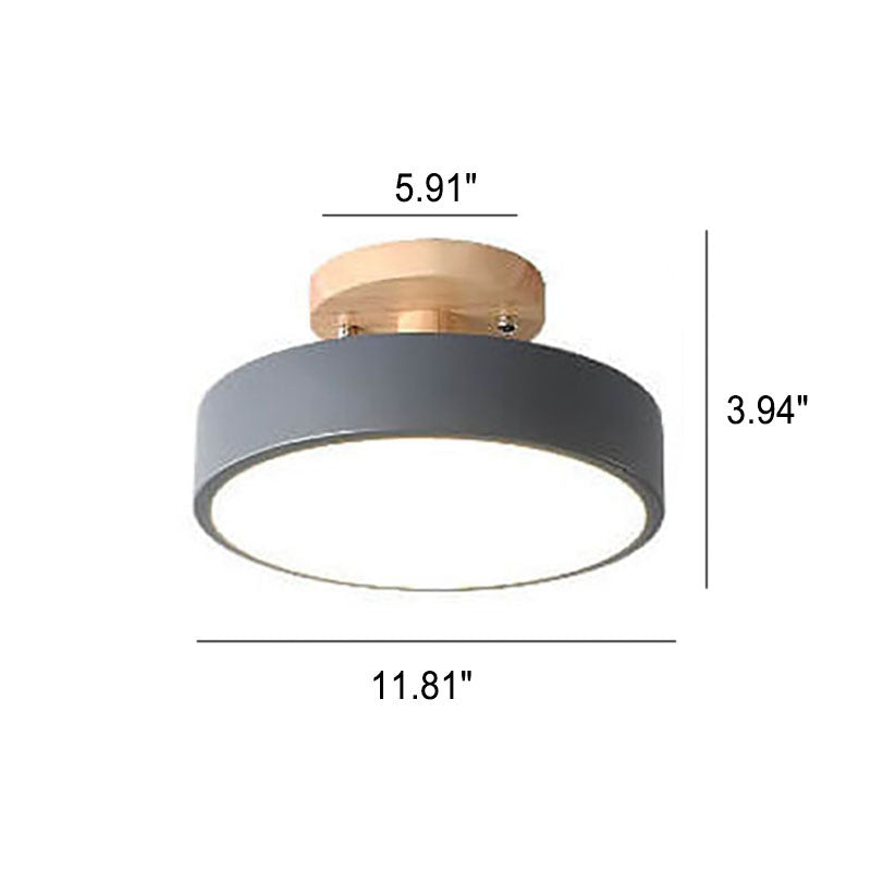 Nordic Style Round LED Semi-Flush Mount Ceiling Light