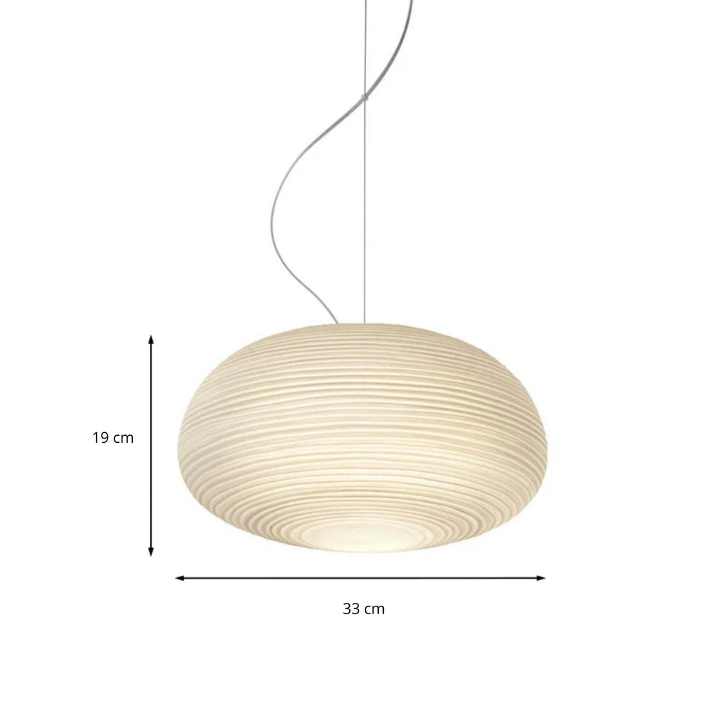 Bento Hanglamp | Geribbeld Glas, E27 Fitting