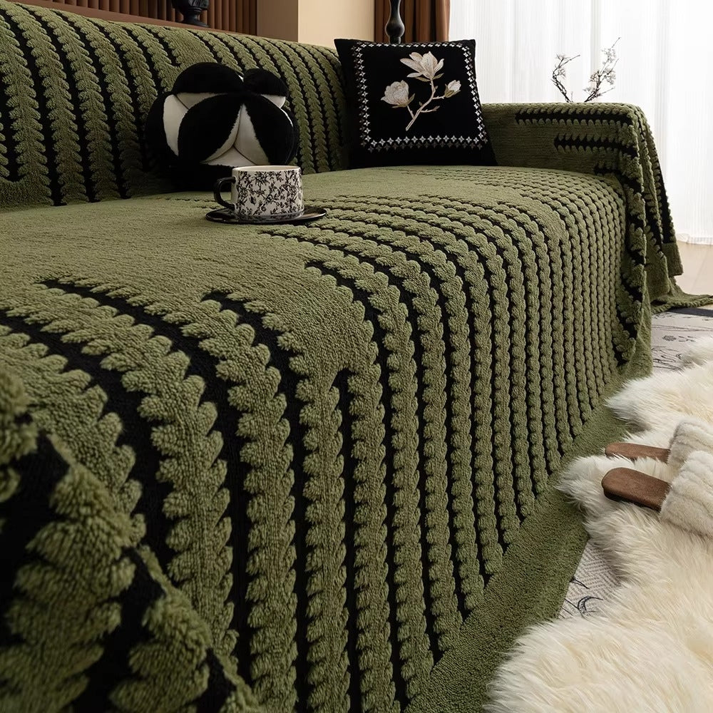 Heritage Plush Sofa Cover with Tufting