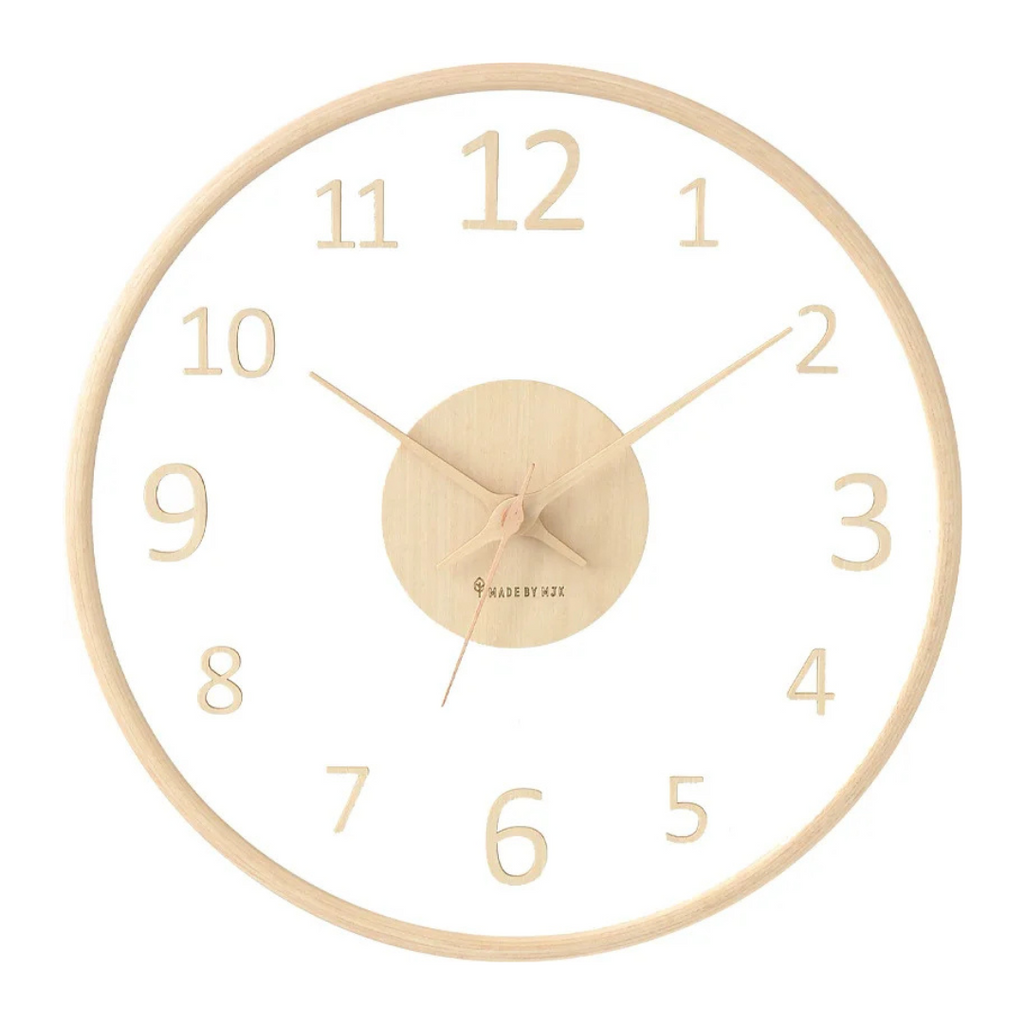 Metron - Elegant Wooden Wall Clock with Glass
