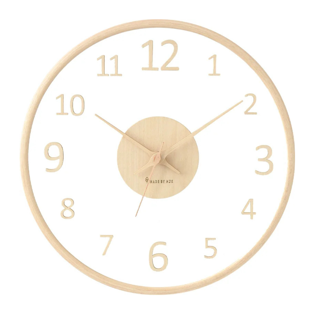 Metron - Elegant Wooden Wall Clock with Glass