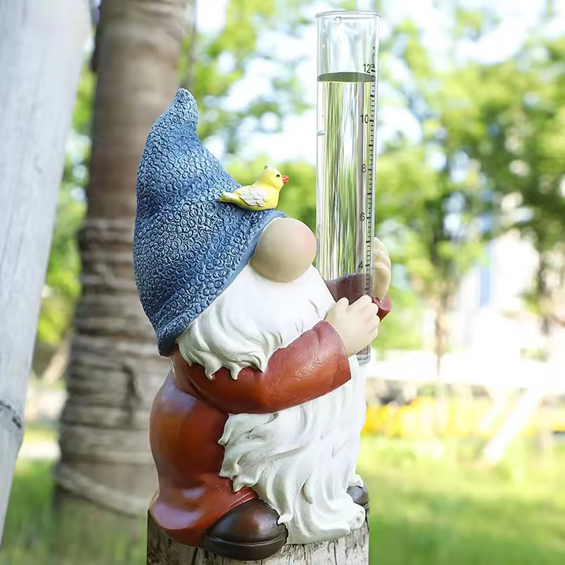 Soraya - Gnome Garden Statue with Rain Gauge made of Resin