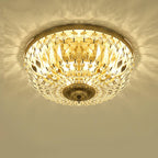 Retro Round Crystal Flush Mount Ceiling Light - 4/6 Lights