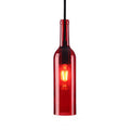 Vintage Glass Wine Bottle 1-Light Pendant Fixture