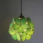 Retro Stained Glass Petal Single-Light Pendant Fixture