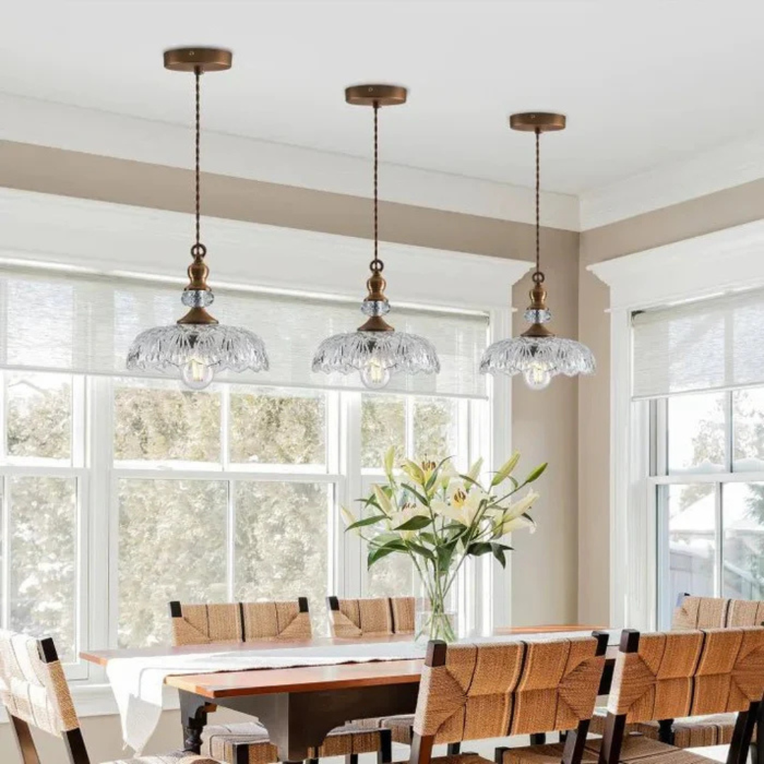 Aelius - Stylish Old-Fashioned Glass Hanging Lamp