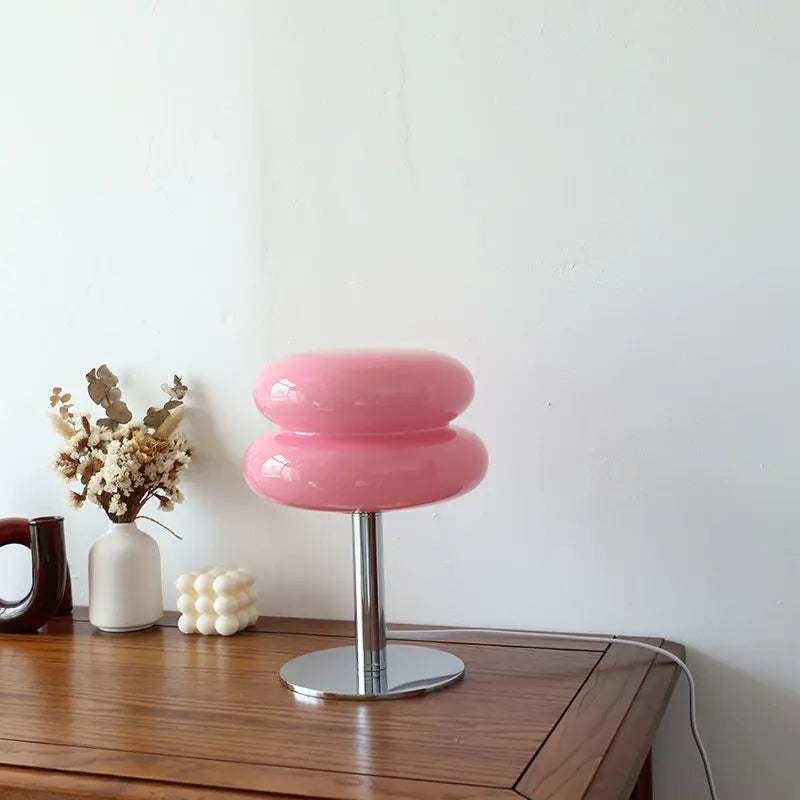Lunaro Table Lamp | Bauhaus Design, Glass Ripple Shade