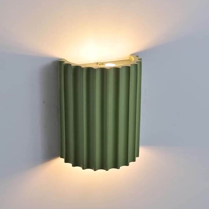 Striped Half Cylinder Macaron Resin Wall Sconce Lamp with 1 Light