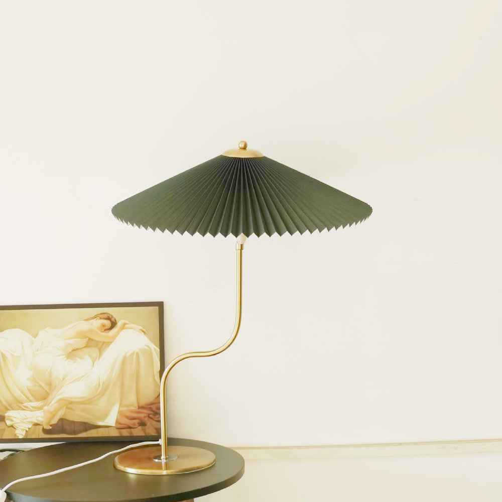 Vintage-Inspired Pleated Umbrella 1-Light Decorative Table Lamp