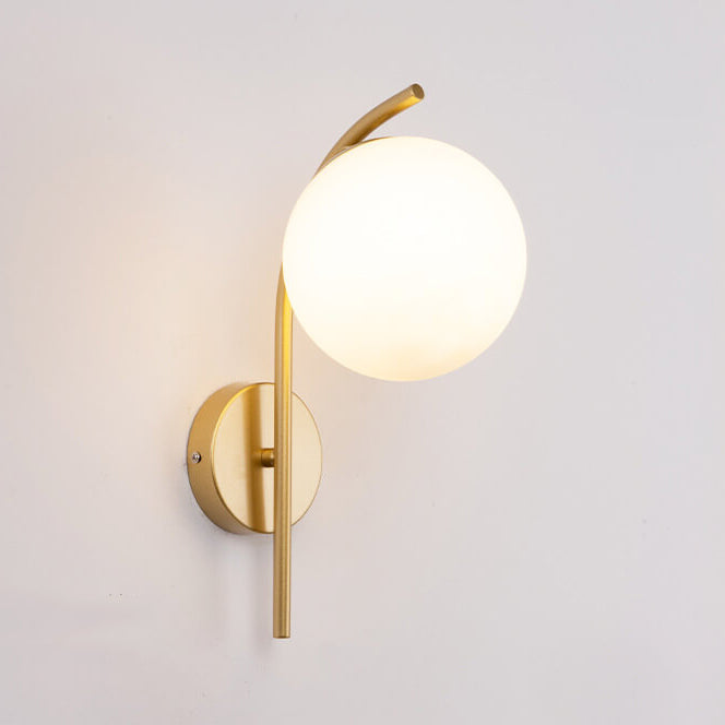 Nordic Arc Glass Globe Single-Light Wall Sconce
