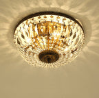 Retro Round Crystal Flush Mount Ceiling Light - 4/6 Lights