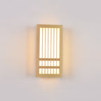 Contemporary Minimalist Solid Wood and Acrylic Rectangular LED Wall Sconce for Living Room