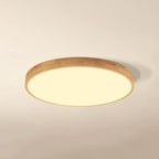 Ultra-Slim Round LED Flush Mount Ceiling Light in Nordic Solid Wood