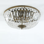 Retro Round Crystal Flush Mount Ceiling Light - 4/6 Lights
