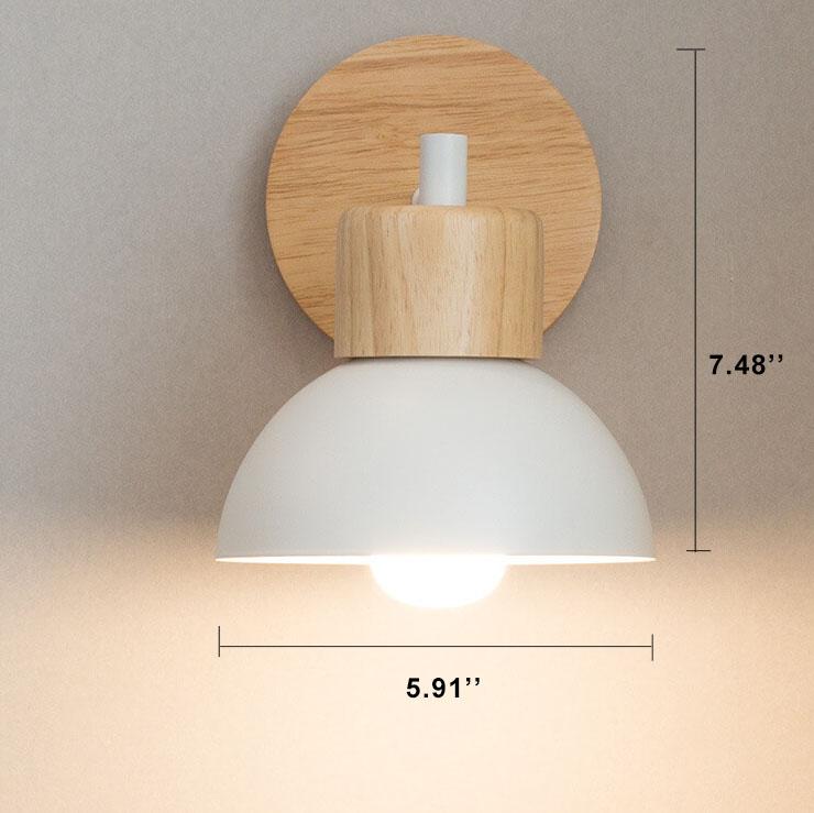 Nordic Wood and Metal Single-Light Wall Sconce