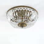 Retro Round Crystal Flush Mount Ceiling Light - 4/6 Lights
