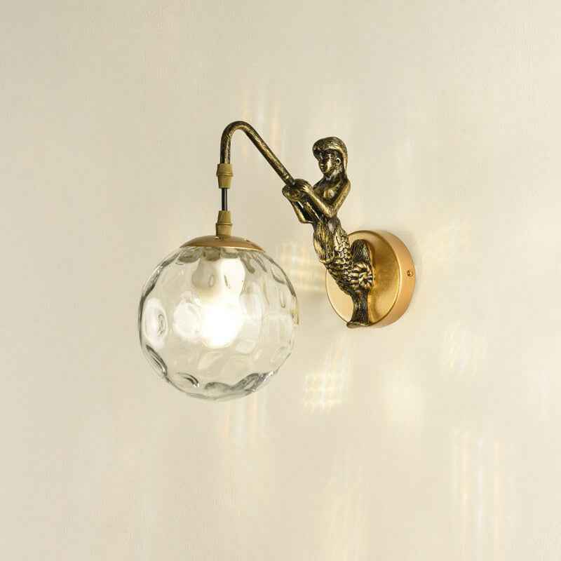 Rustic Vintage Mermaid 1-Light Wall Sconce Lamp