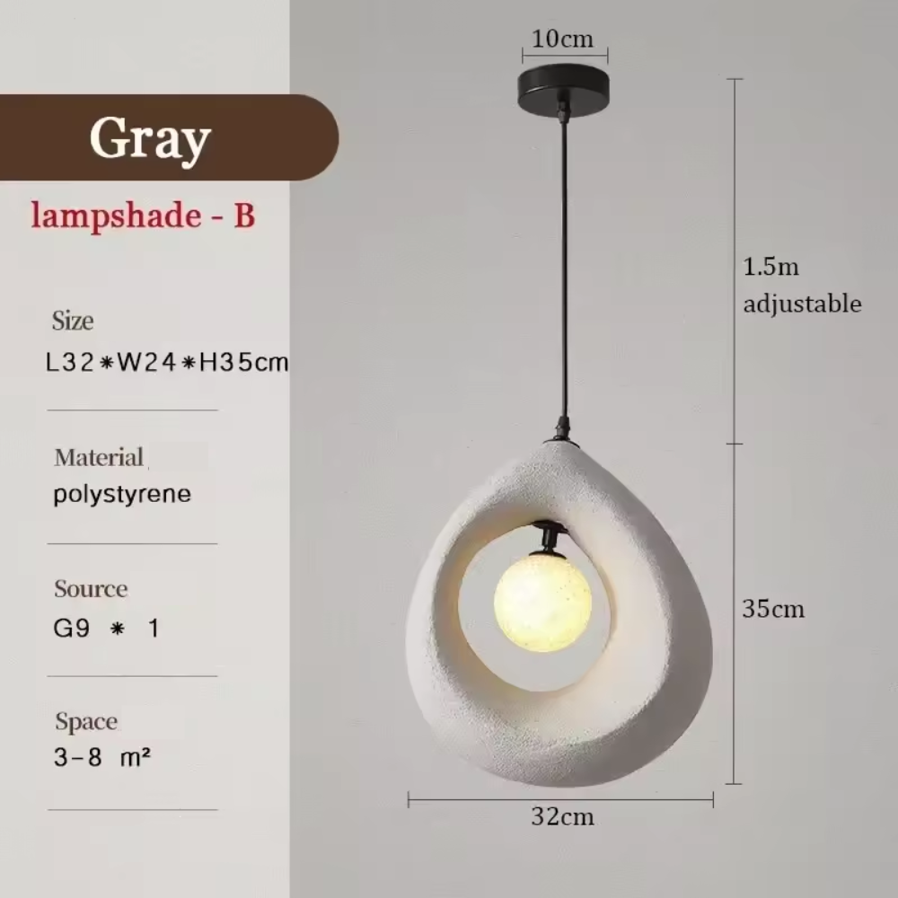 Auralessa - Japanese Wabi Sabi Hanging Lamp with Simple Design