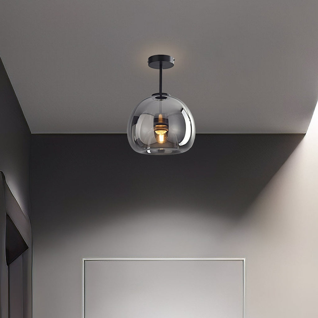 Bela Ceiling Light | Vintage Amber Bubble Glass Shade
