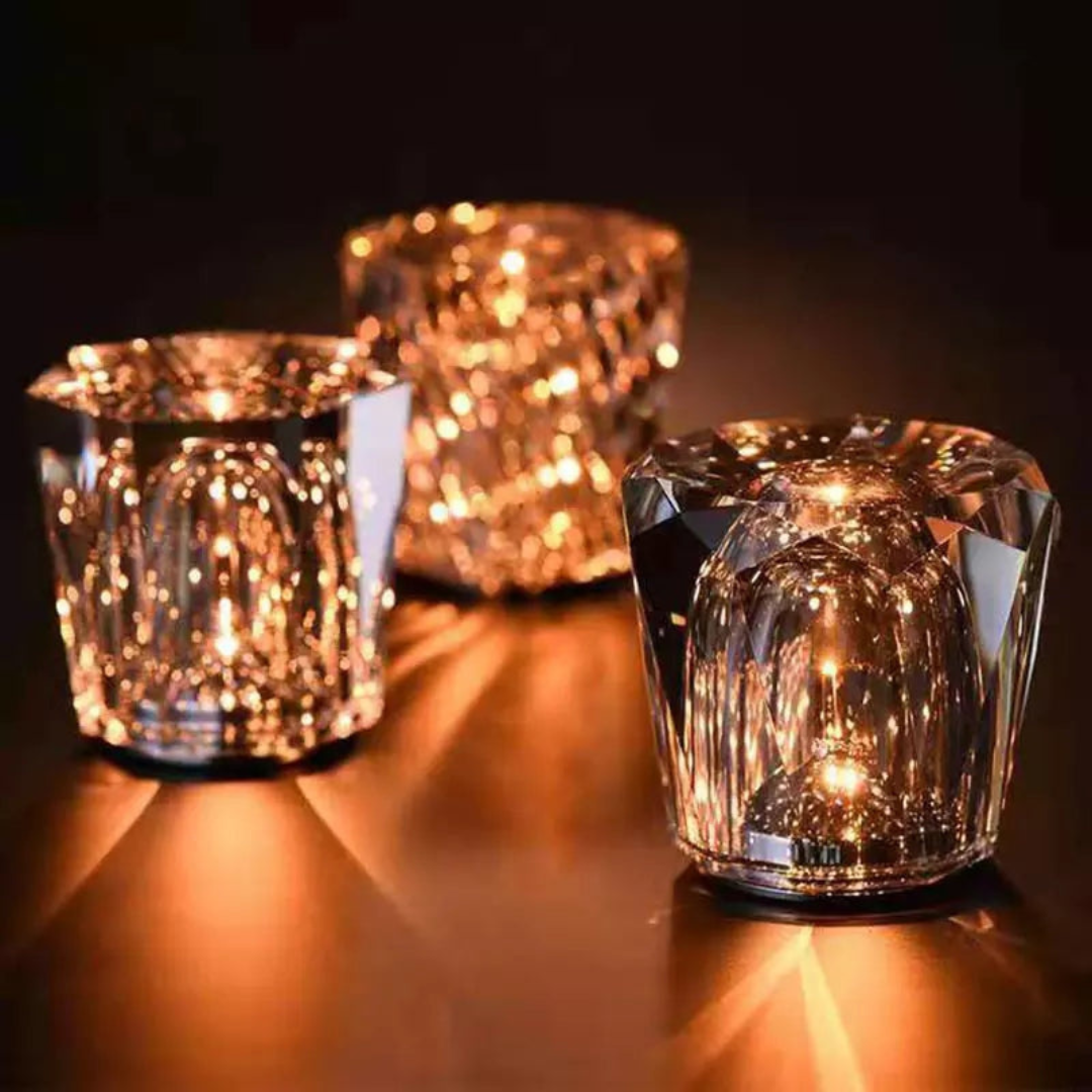 Crescendo Crystal Table Lamp | USB Rechargeable, Elegant Design