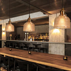 Retro Textured Lattice Glass Single Pendant Light