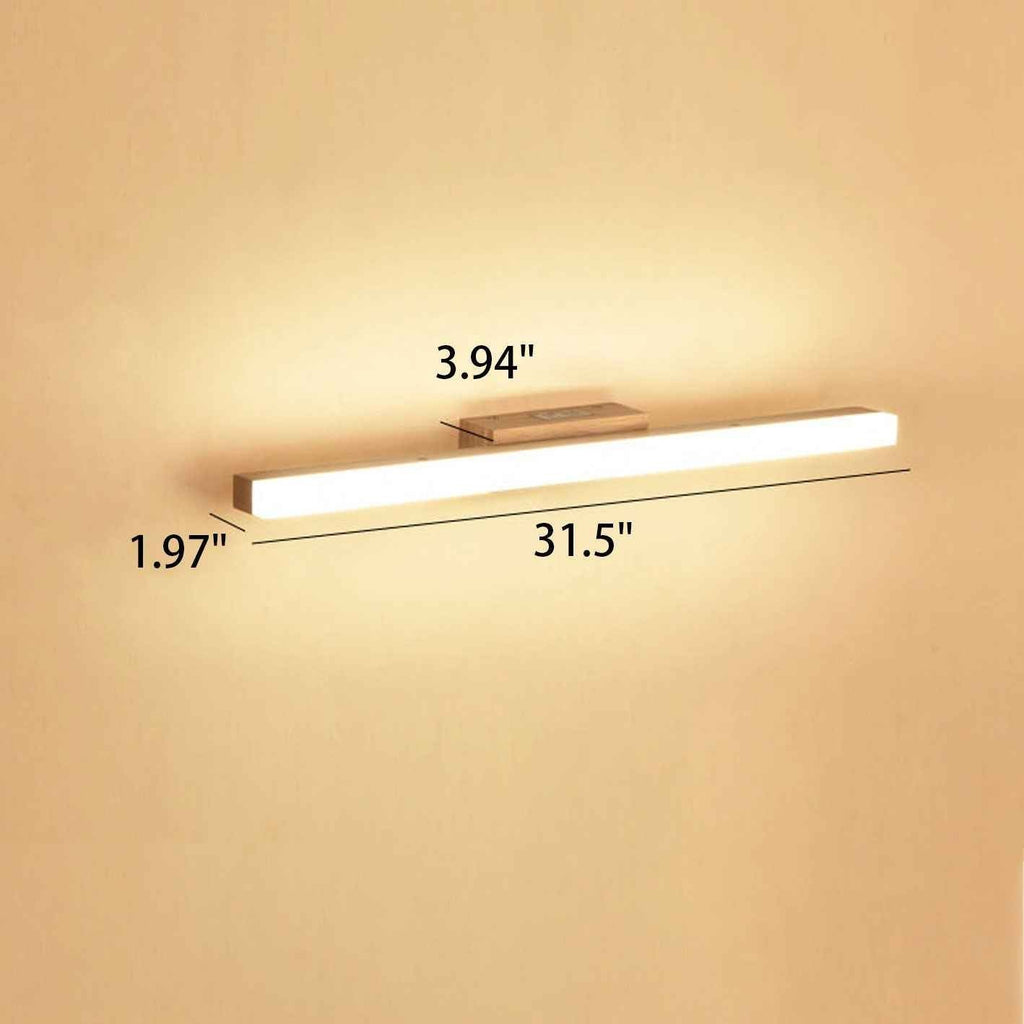 Nordic Minimalist Wooden LED Wall Sconce - Long Strip Vanity Light