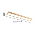 Walnut LED Flush Mount Ceiling Light in Japanese Minimalist Log Design