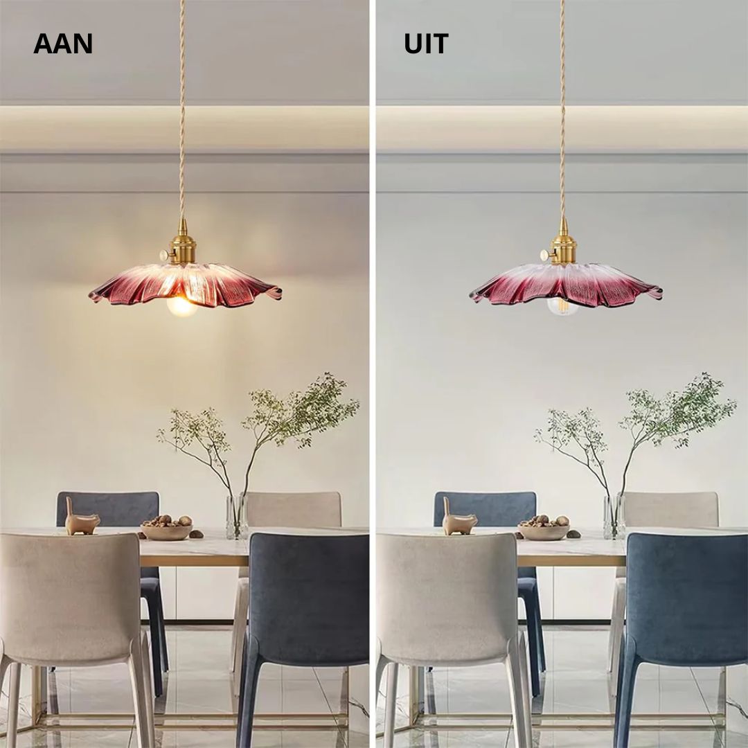 Bela Glass Pendant Light | Flower Shape, Adjustable Length 150 cm